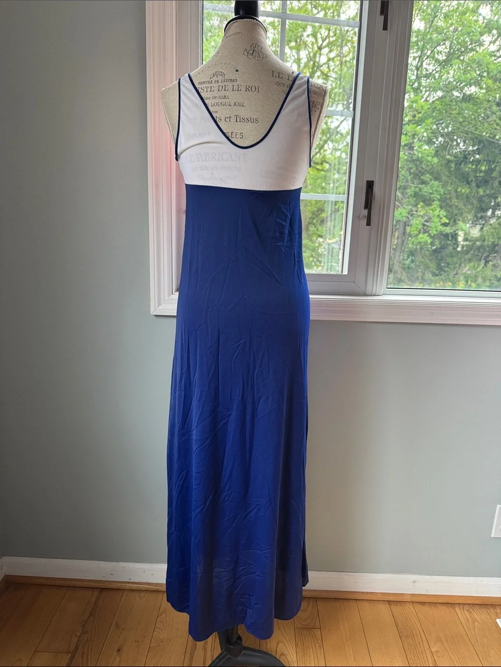 Lorraine vintage red white blue gown & bed jacket‎ set EUC XS/S